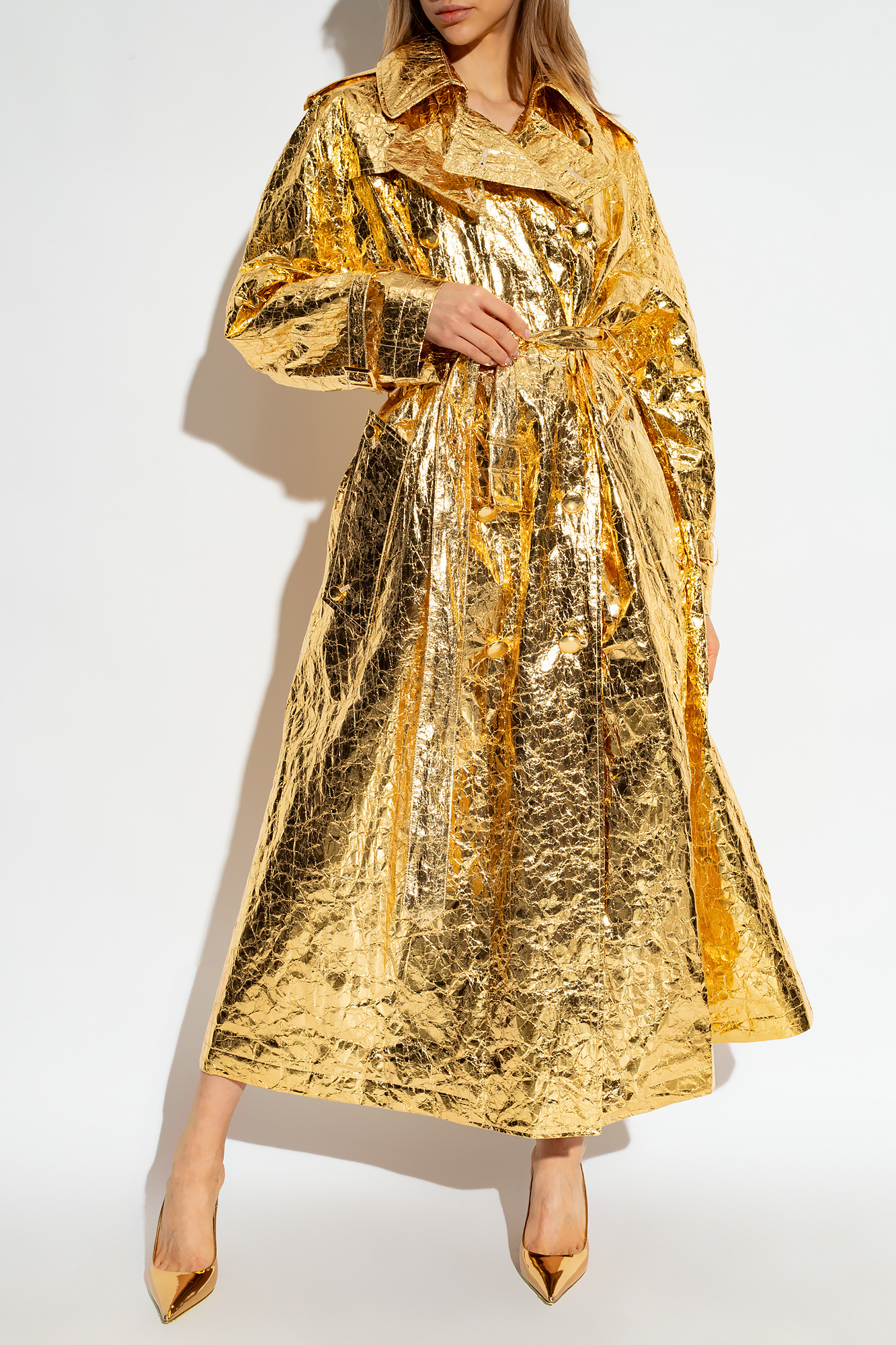 Dolce & Gabbana Foiled fabric trench coat