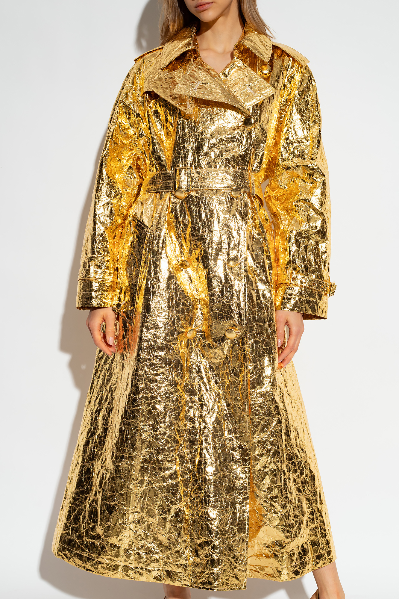 Dolce & Gabbana Foiled fabric trench coat