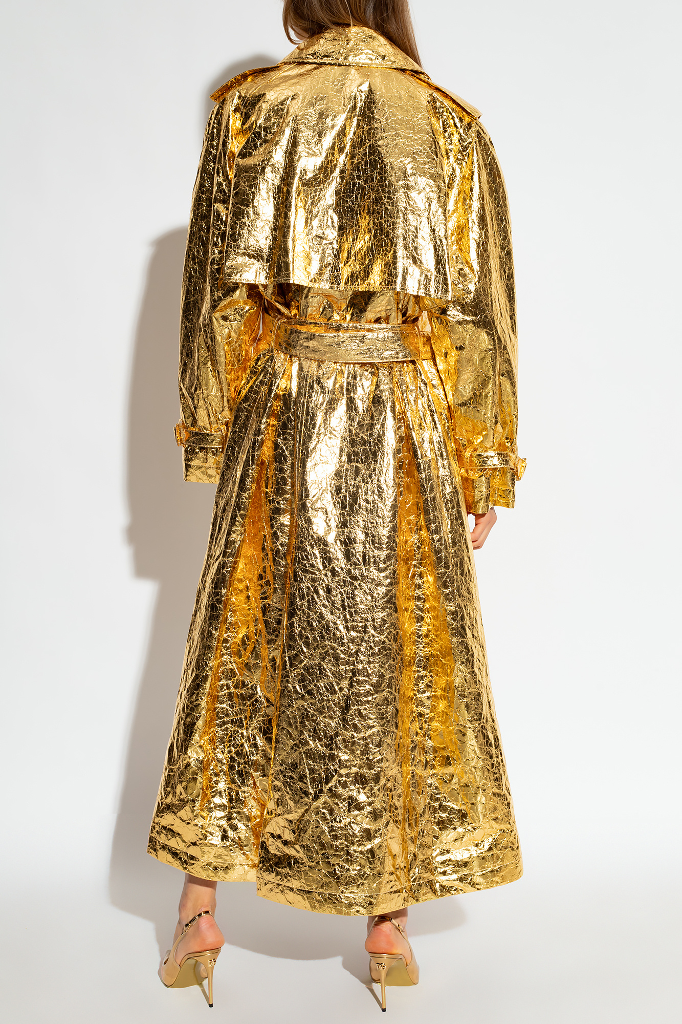 Dolce & Gabbana Foiled fabric trench coat