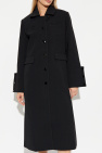 Ganni BLACK Coat with collar
