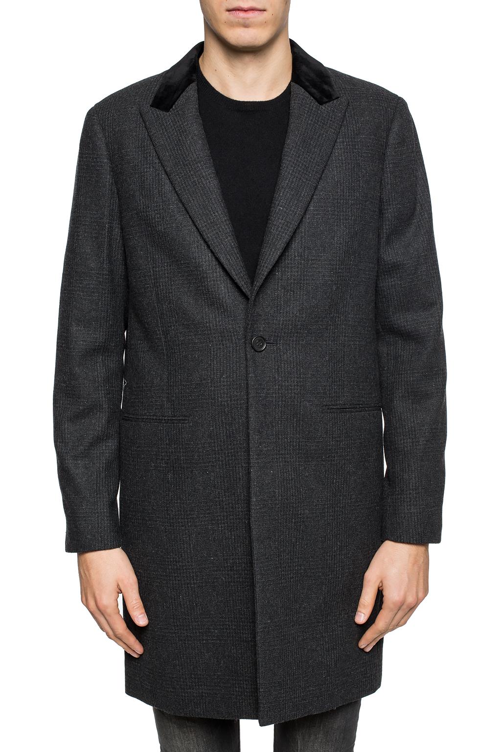 grey lapel coat