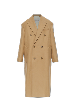 Wool coat with a single vent
