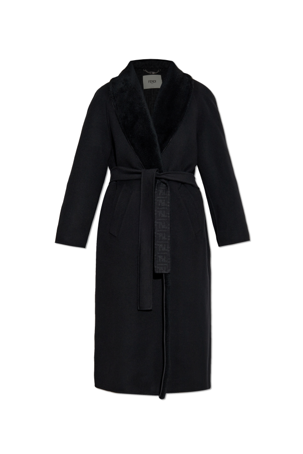 Fendi Wool coat with fur collar