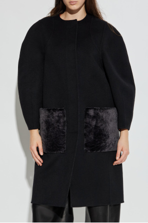 Fendi Abrigo con bolsillos de pelo