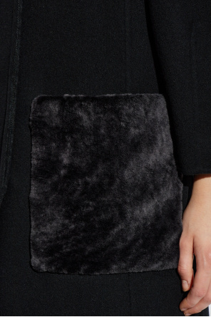 Fendi Abrigo con bolsillos de pelo