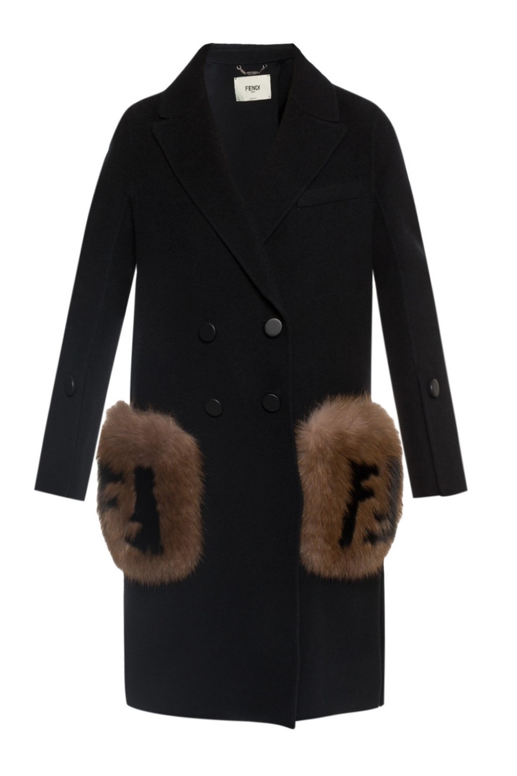 Fur-trimmed wool coat Fendi - Vitkac 