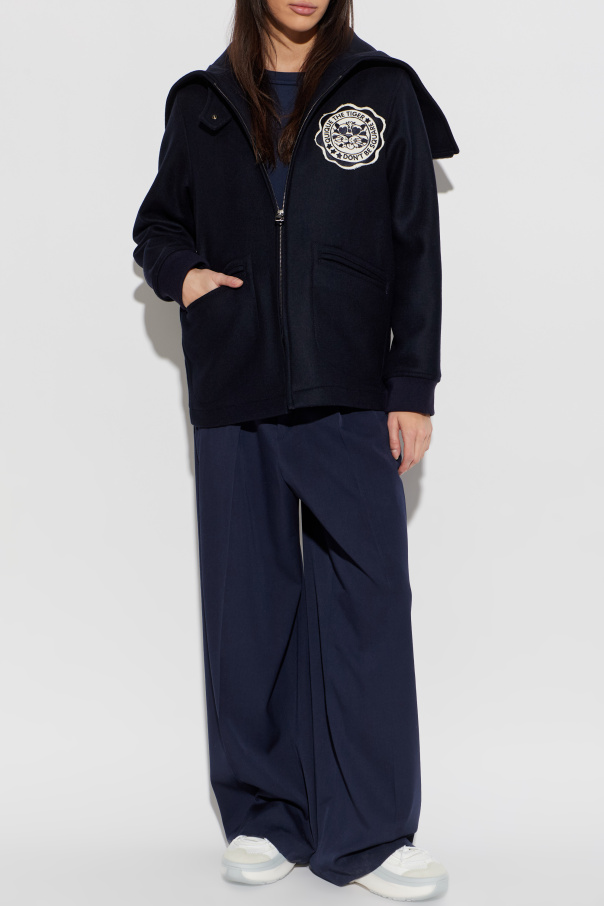 Kenzo Wełniana kurtka z naszywką