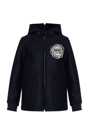 Wełniana kurtka z naszywką