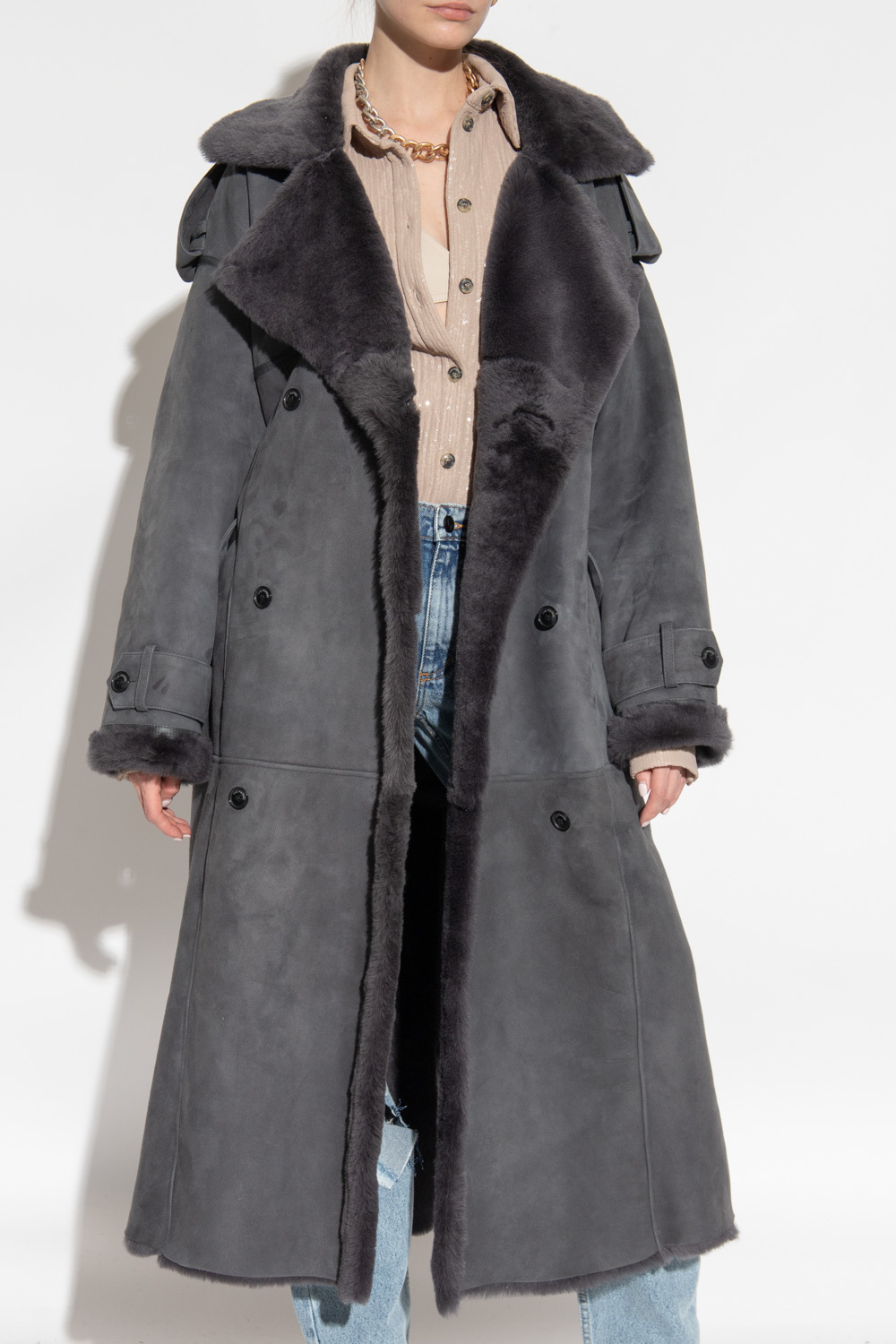 The Mannei ‘Jordan’ long  shearling coat