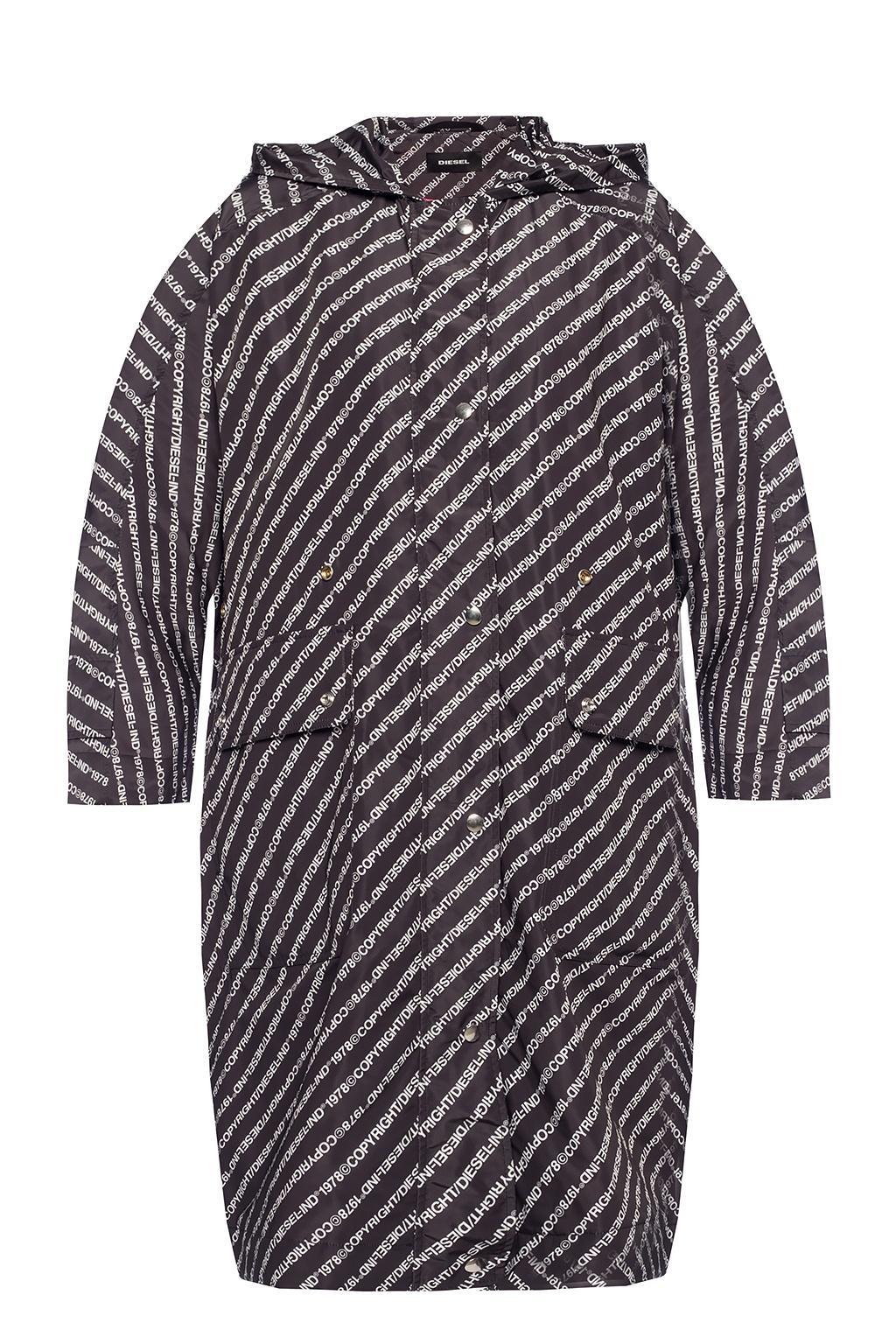DIESEL graphic-print Padded Jacket - Grey