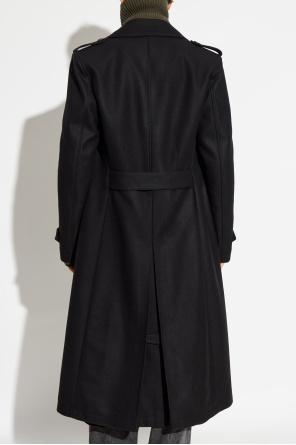 dolce & gabbana black ruched dress Wool coat