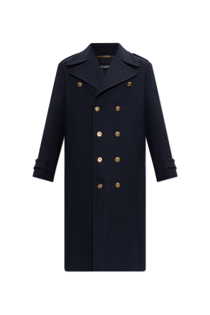 Wool coat with single vent