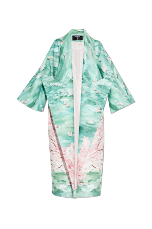 Long coat with floral motif