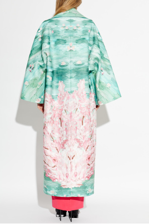 Balmain Long coat with floral motif