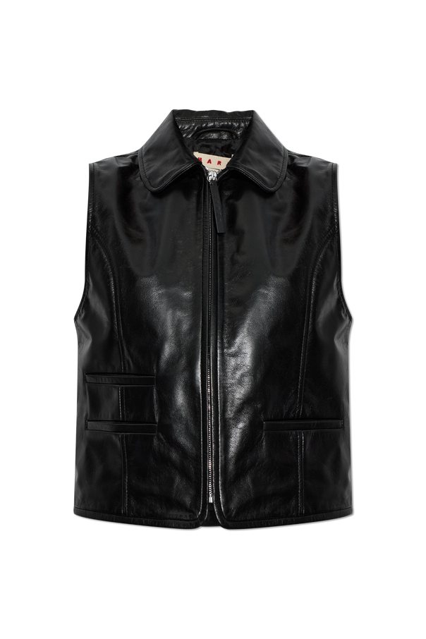 Leather Vest with Pockets od Marni