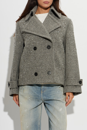 Golden Goose Wool coat with shimmering appliqués