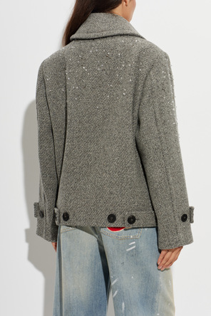 Golden Goose Wool coat with shimmering appliqués