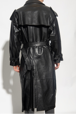 Emporio armani logo-print Leather coat