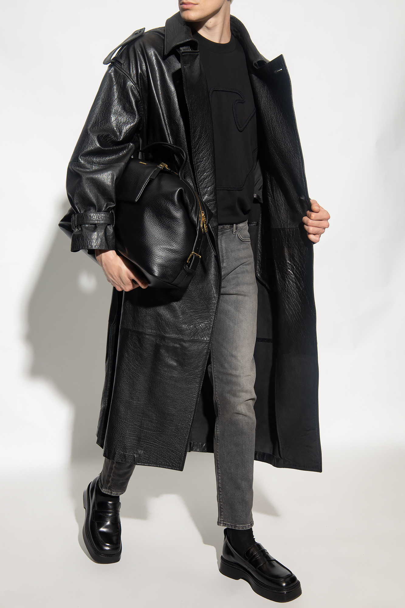 Emporio Armani Leather coat | Men's Clothing | Vitkac