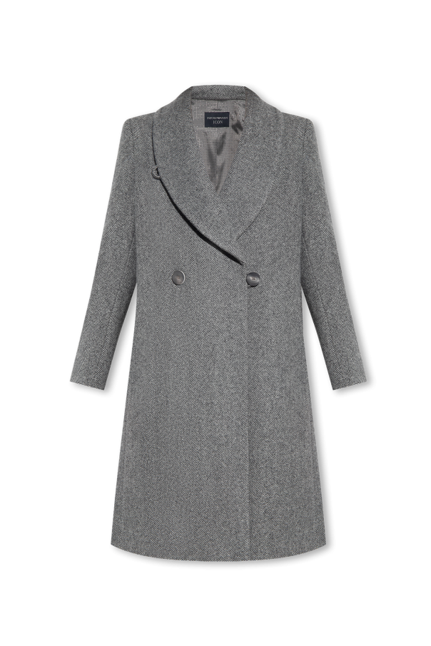Grey Double-breasted coat Emporio Armani - Vitkac GB