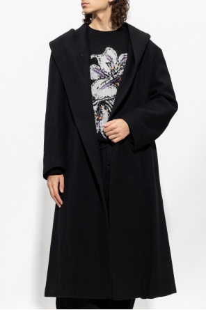 Yohji Yamamoto Hooded double-breasted coat