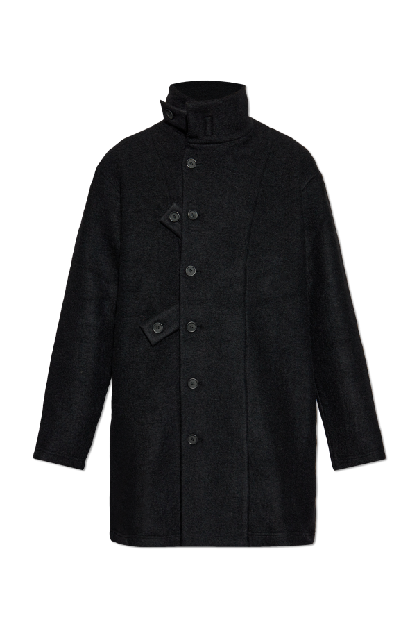 Yohji Yamamoto Coat with stand-up collar