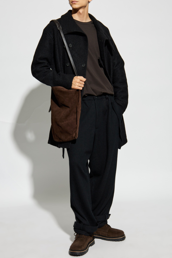 Yohji Yamamoto Coat with stand-up collar