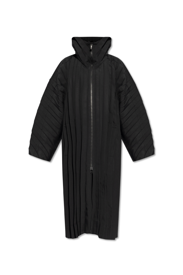Homme Plissé Issey Miyake Pleated coat with hood