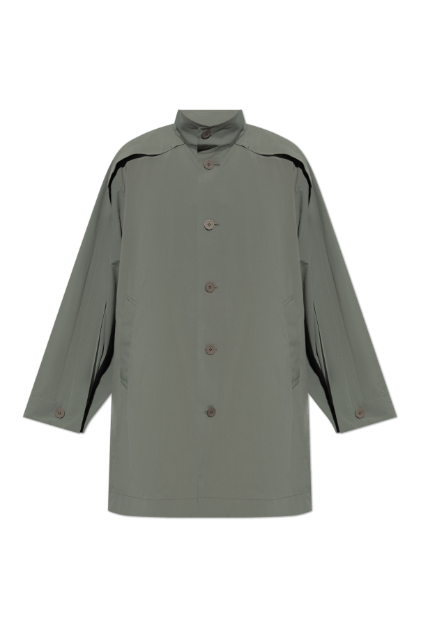 Homme Plissé Issey Miyake Issey Miyake Homme Plisse Coat with Stand-up Collar