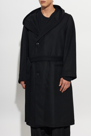 Yohji Yamamoto Abrigo de lana con capucha