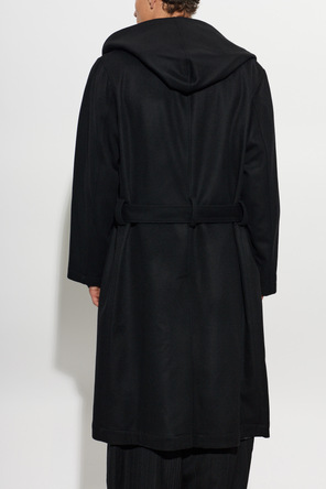 Yohji Yamamoto Abrigo de lana con capucha