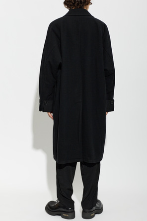 Yohji Yamamoto Wełniany płaszcz dwurzędowy
