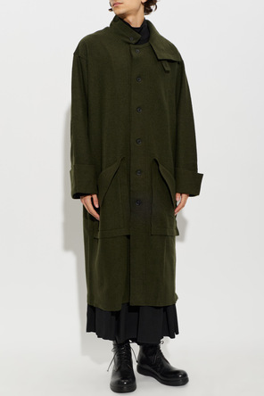 Yohji Yamamoto Coat with stand-up collar