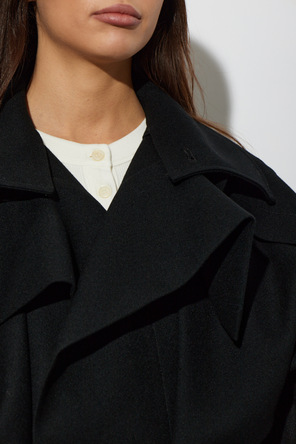 Issey Miyake Abrigo de lana con cinturón