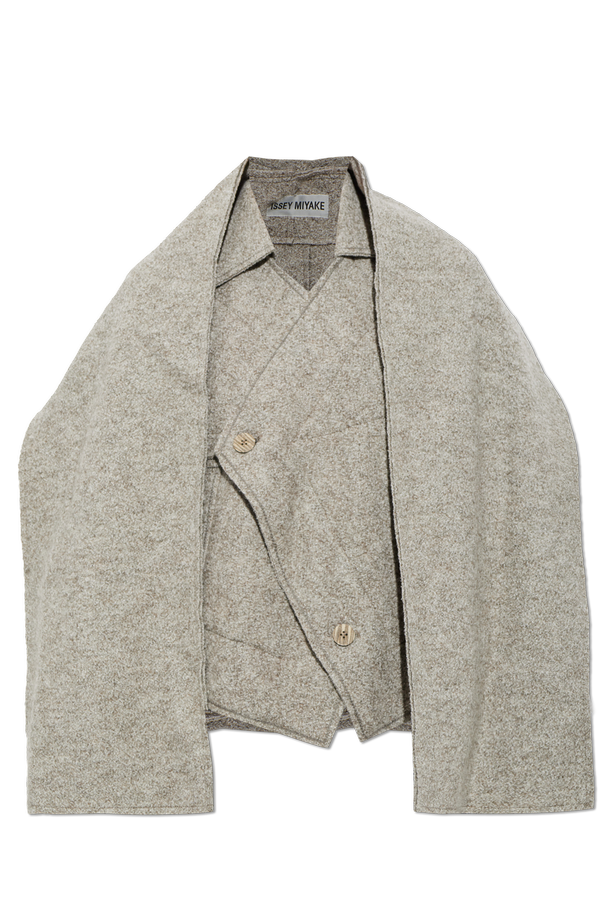 Oversized short jacket with detachable scarf od Issey Miyake
