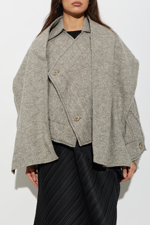 Issey Miyake Chaqueta con bufanda desmontable