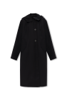 JIL SANDER BLACK Hooded coat