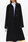 JIL SANDER BLACK Hooded coat