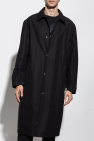 JIL SANDER BLACK Cotton coat with logo