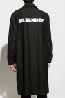 JIL SANDER BLACK Cotton coat with logo