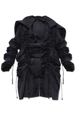 Draped coat od Z Zegna two-tone hooded padded jacket
