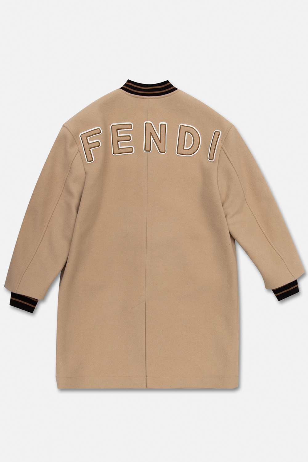 Fendi Kids Mens FENDI SS21 Mesh Splicing Alphabet Short Sleeve Gray T-Shirt FAF629A52EF1DS1
