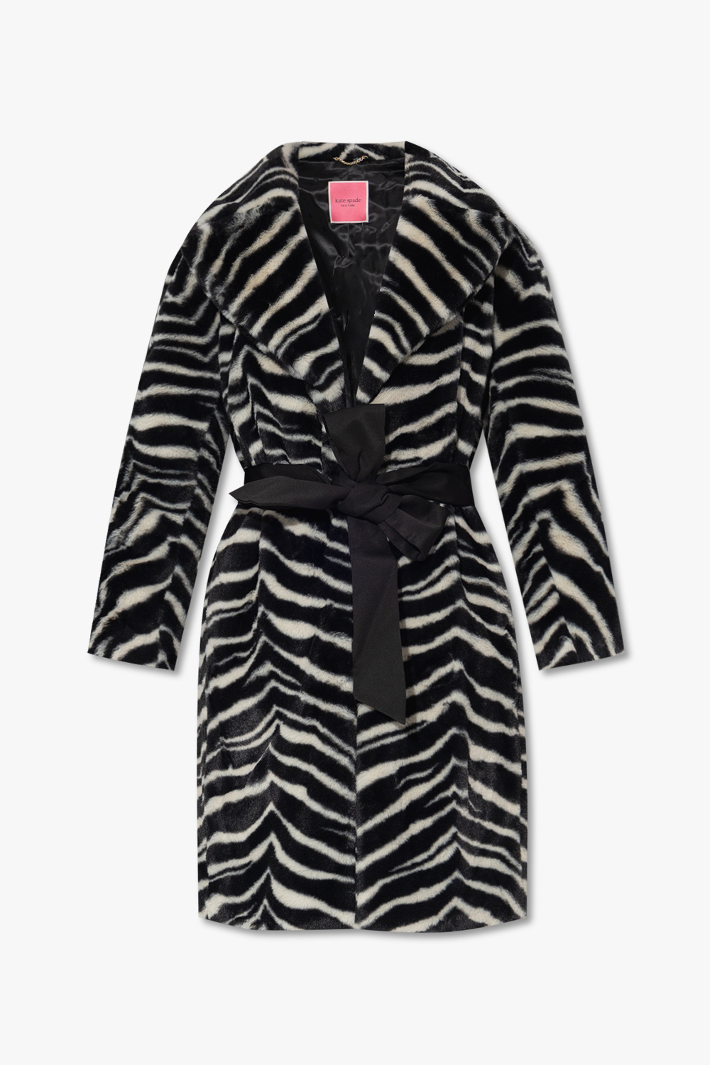 Black Faux fur coat with animal motif Kate Spade - Vitkac Germany