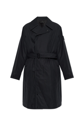 Coat with logo patch