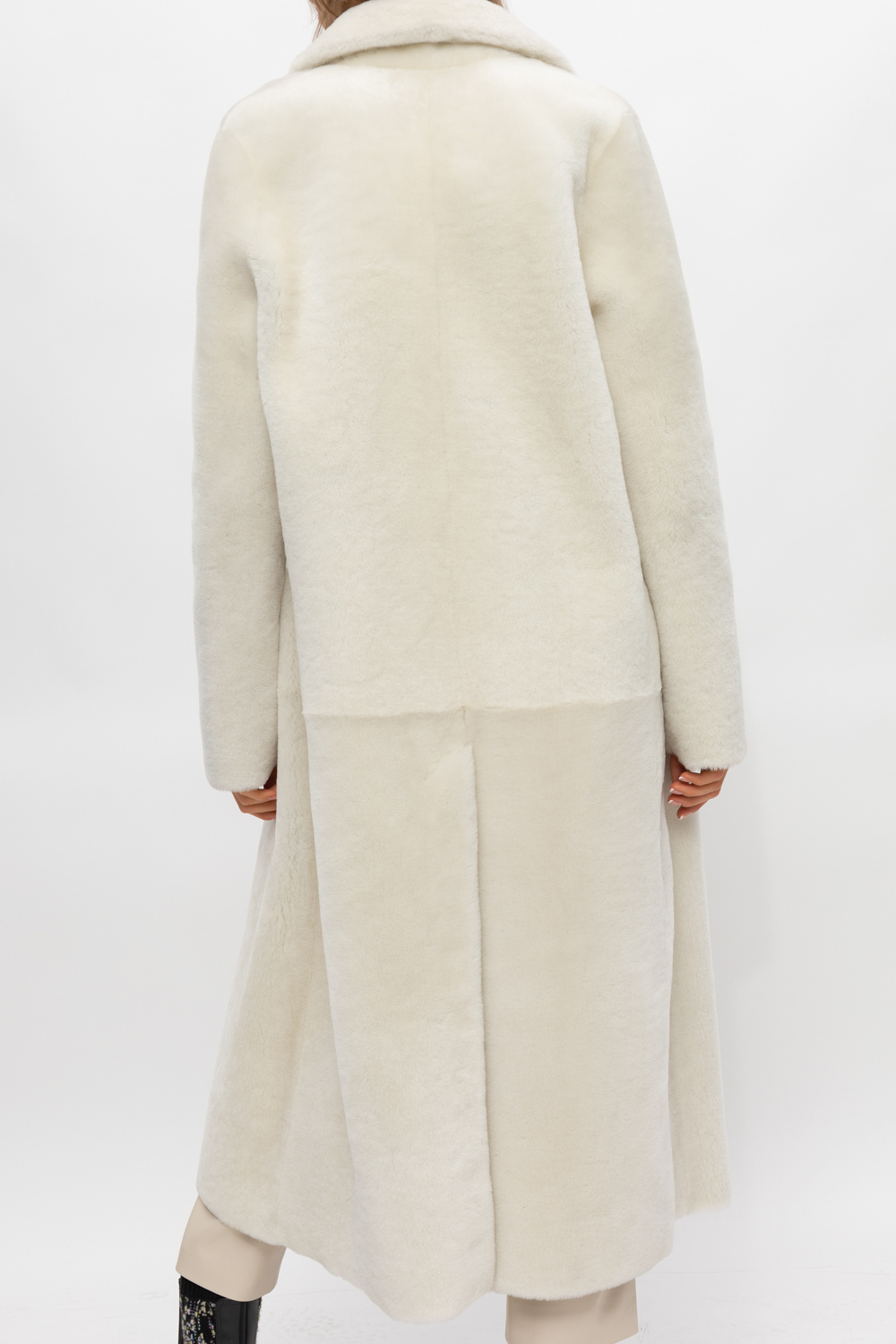 Womens Clothing Coats Long coats and winter coats Inès & Maréchal Leather lambert Shearling Coat in White 