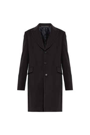 Wool coat with single vent