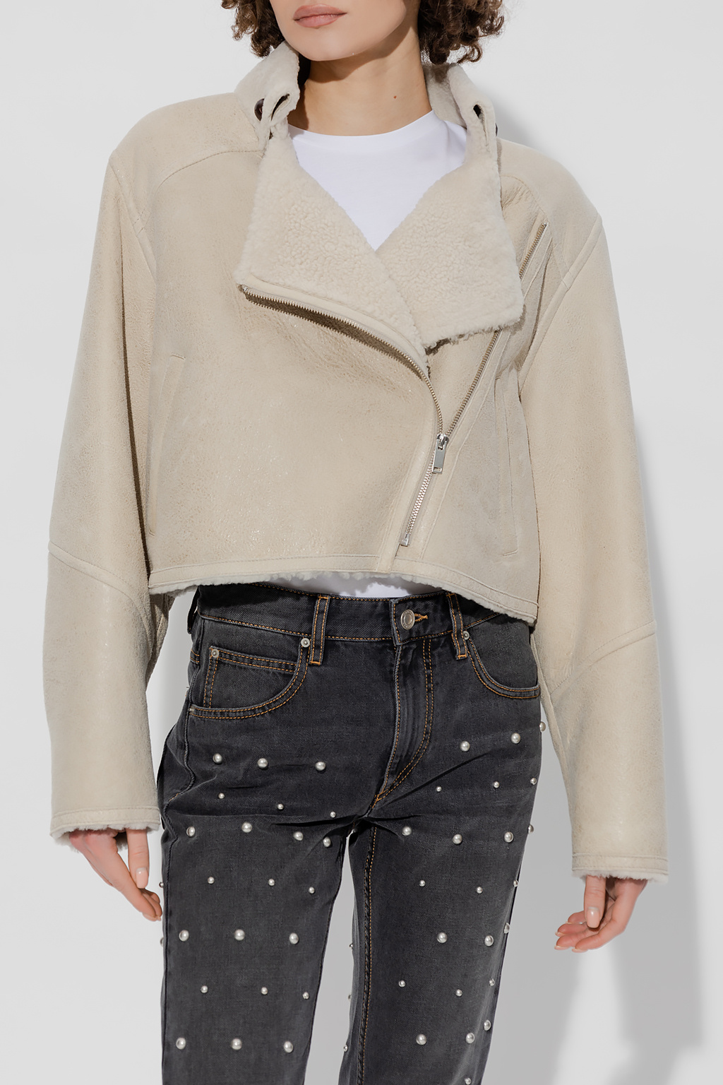 Marant Etoile ‘Apstya’ short shearling jacket