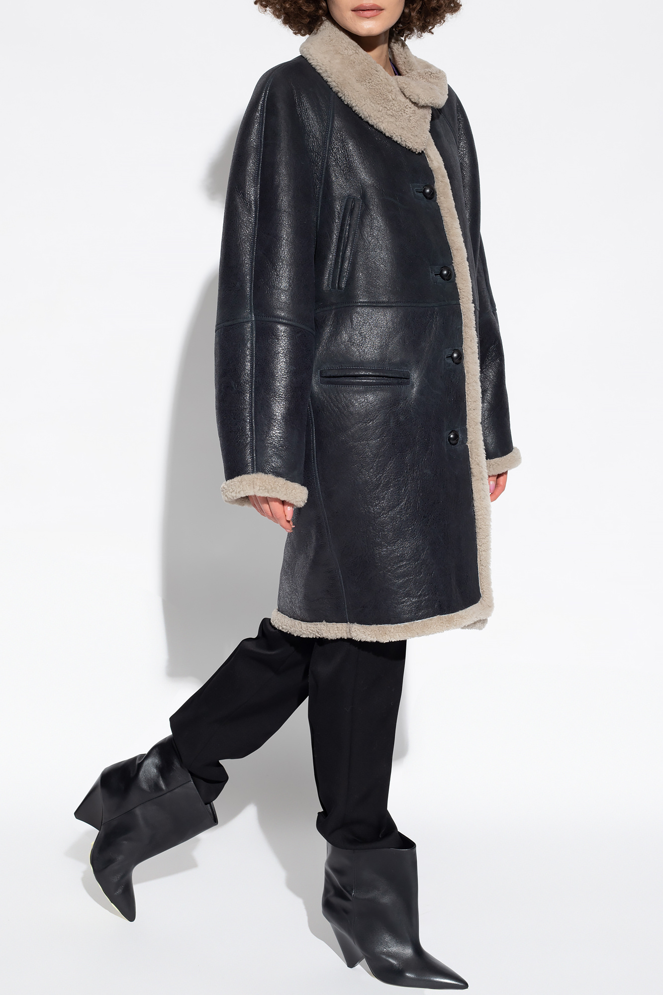 Louis Vuitton Leather Strip Black Mink Coat - Vitkac shop online