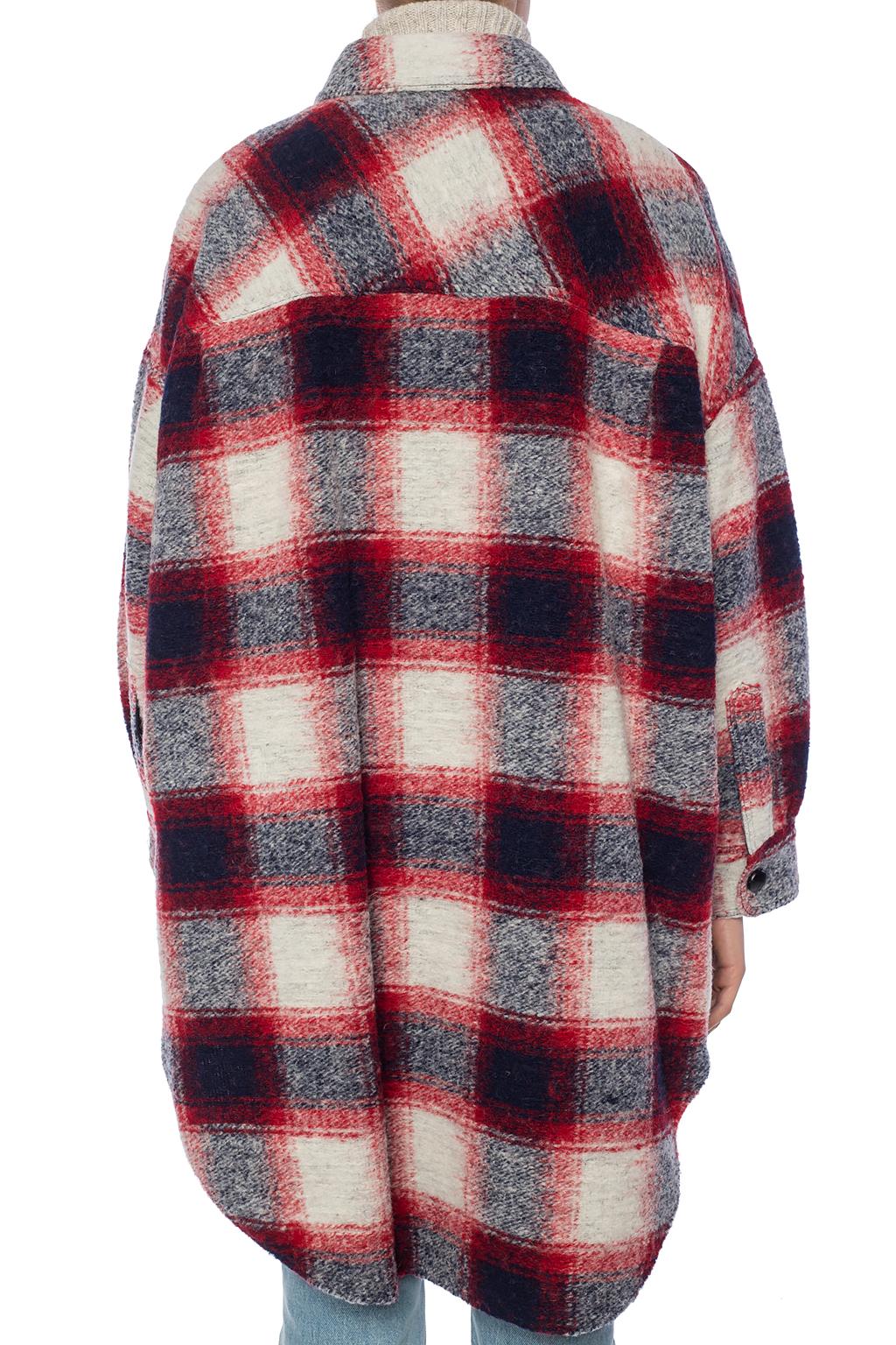 isabel marant red plaid coat