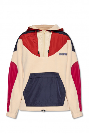 Local logo-patch pullover hoodie Nude